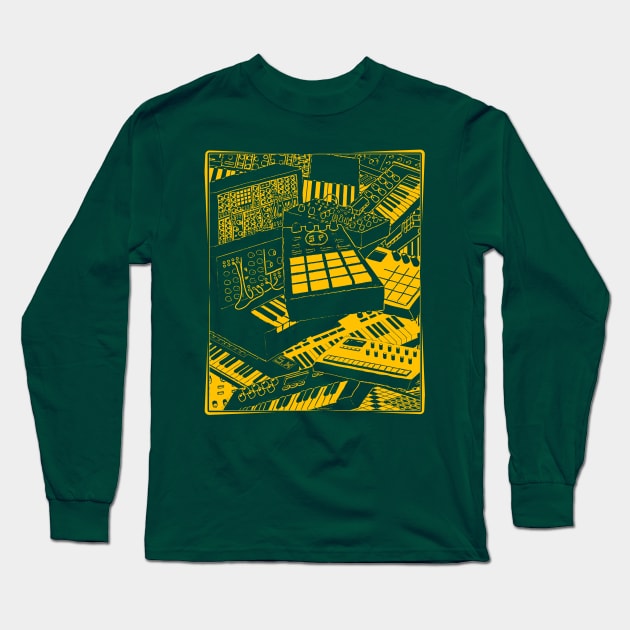 Synthesizers and electronic music instruments for musician Long Sleeve T-Shirt by Mewzeek_T